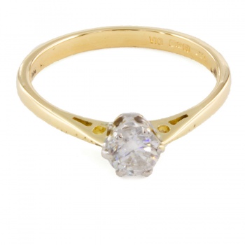 9ct gold Diamond 25pt solitaire Ring size K